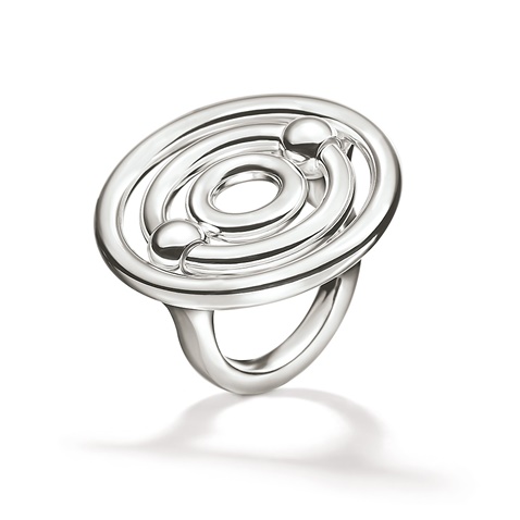 FOLLI FOLLIE-Γυναικείο επάργυρο μεγάλο δαχτυλίδι με κύκλους FOLLI FOLLIE BONDS ασημί
