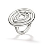 FOLLI FOLLIE-Γυναικείο επάργυρο μεγάλο δαχτυλίδι με κύκλους FOLLI FOLLIE BONDS ασημί