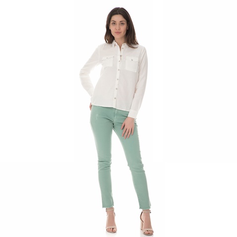 GARCIA JEANS-Γυναικείο μακρυμάνικο πουκάμισο GARCIA JEANS λευκό