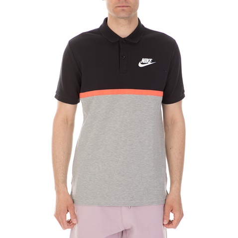 NIKE-Ανδρική μπλούζα πόλο Nike Sportswear μαύρη-γκρι