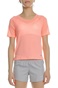 NIKE-Γυναικεία κοντομάνικη μπλούζα NIKE MILER TOP SS BREATHE ροζ 