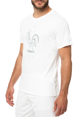 NIKE-Ανδρική κοντομάνικη μπλούζα NIKE FRANCE FFF M NK TEE EVERGREEN CREST λευκή 