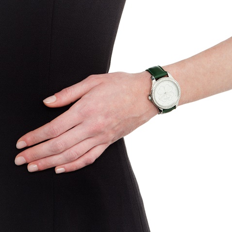 FOLLI FOLLIE-Γυναικείο ρολόι με δερμάτινο λουράκι FOLLI FOLLIE HEART 4 HEART πράσινο