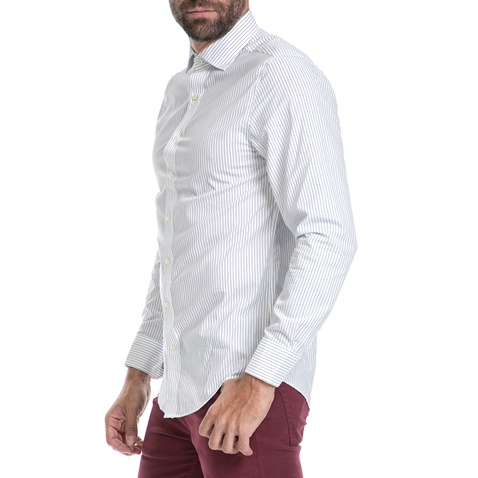 GANT-Ανδρικό πουκάμισο GANT λευκό-μπλε        