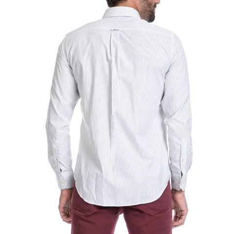 GANT-Ανδρικό πουκάμισο GANT λευκό-μπλε        
