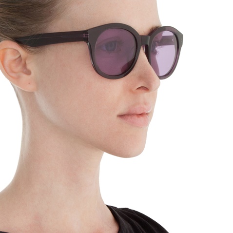 FOLLI FOLLIE-Γυναικεία στρογγυλά γυαλιά ηλίου Folli Follie ημιδιάφανα μοβ