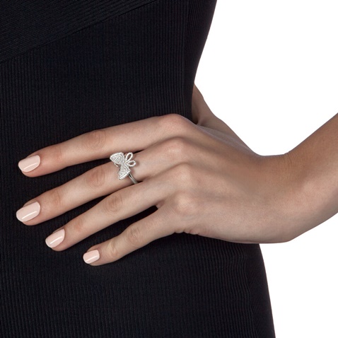 FOLLI FOLLIE-Γυναικείο ασημένιο δαχτυλίδι FOLLI FOLLIE Wonderfly Silver CHEVALIER