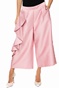TED BAKER-Γυναικεία cropped παντελόνα TED BAKER NANNINA ροζ με βολάν
