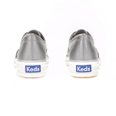 KEDS-Γυναικεία παπούτσια TRIPLE METALLIC LEATHER BESTIE KEDS γκρι ασημί