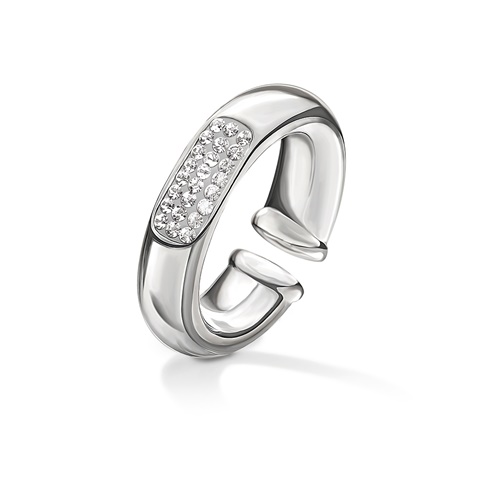 FOLLI FOLLIE-Γυναικείο επάργυρο δαχτυλίδι FOLLI FOLLIE AWE με κρυστάλλινες πέτρες