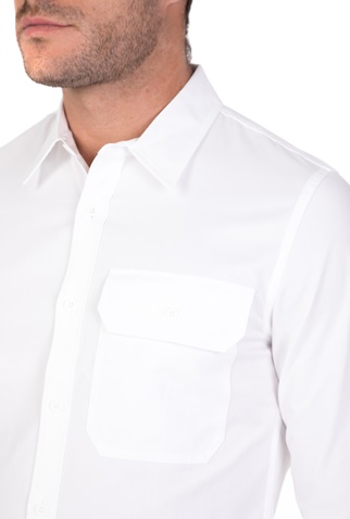 CALVIN KLEIN JEANS-Ανδρικό πουκάμισο INSTITUTIONAL TWILL SLIM λευκό