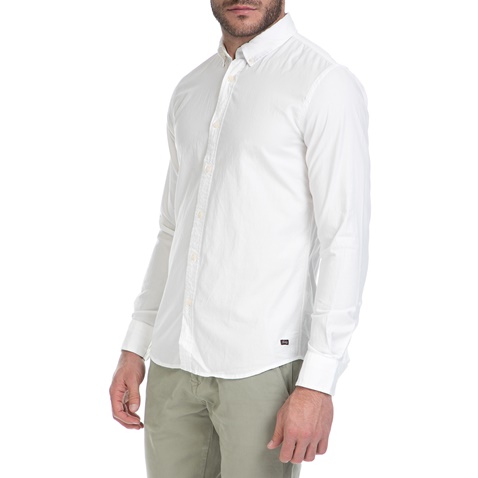 FUNKY BUDDHA-Ανδρικό πουκάμισο FUNKY BUDDHA λευκό                   