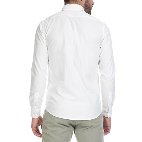 FUNKY BUDDHA-Ανδρικό πουκάμισο FUNKY BUDDHA λευκό                   