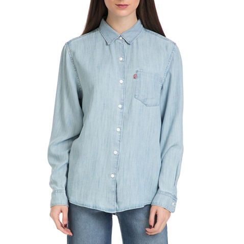 LEVI'S-Γυναικείο πουκάμισο SIDNEY 1 POCKET BOYFRIEND LIGHT μπλε