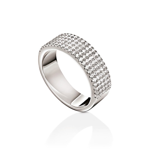 FOLLI FOLLIE-Γυναικείο ασημένιο δαχτυλίδι FOLLI FOLLIE Fashionably Silver Essentials Rhodium Plated 
