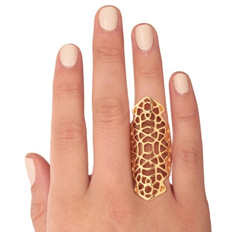 JEWELTUDE-Γυναικείο επίχρυσο δαχτυλίδι Πλέγμα Σχήματα