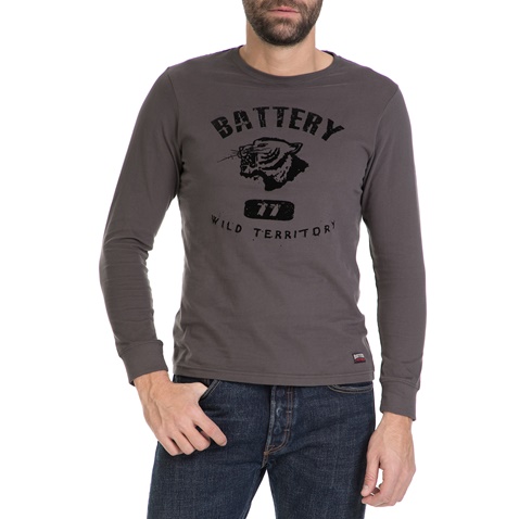 BATTERY-Ανδρική μπλούζα BATTERY γκρι 