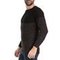 BATTERY-Ανδρικό πουλόβερ BATTERY γκρι-μαύρο 