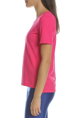 NIKE-Γυναικεία κοντομάνικη μπλούζα NIKE MILER TOP SS JDI φούξια
