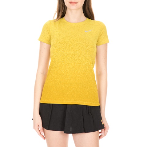 NIKE-Γυναικείο t-shirt NIKE MEDALIST TOP κίτρινο