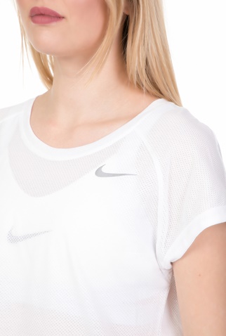 NIKE-Γυναικεία κοντομάνικη μπλούζα για τρέξιμο Nike Tailwind λευκή