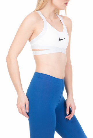 NIKE-Γυναικείο αθλητικό μπουστάκι NIKE INDY LOGO λευκό
