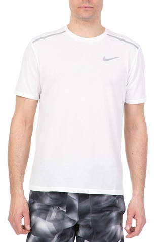 NIKE-Ανδρική κοντομάνικη μπλούζα για τρέξιμο Nike Breathe λευκή