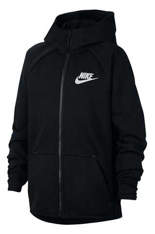 NIKE-Αγορίστικη ζακέτα Nike Sportswear Tech Fleece μαύρη