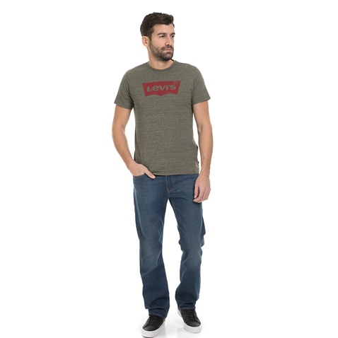 LEVI'S-Ανδρική κοντομάνικη μπλούζα Levi's HOUSEMARK GRAPHIC λαδί