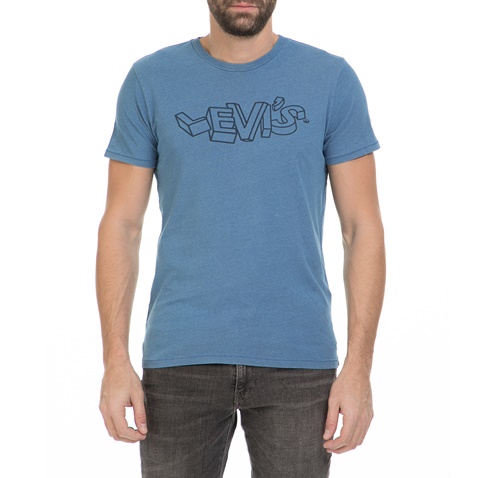 LEVI'S-Ανδρική κοντομάνικη μπλούζα Levi's GRAPHIC SETIN NECK 2 μπλε