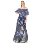 ANNARITA-Γυναικείο μακρύ φόρεμα ANNARITA μπλε