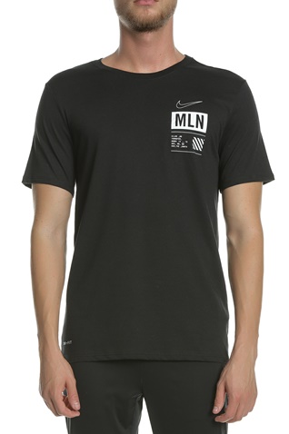 NIKE-Ανδρικό t-shirt NIKE RUN MILAN μαύρο