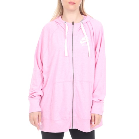 NIKE-Γυναικεία φούτερ μπλούζα NIKE NSW GYM VNTG HOODIE FZ PLUS ροζ