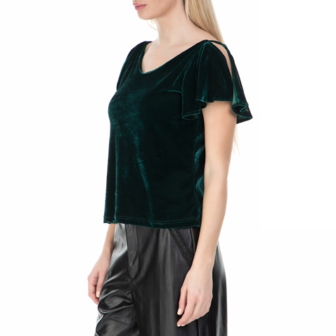 MYMOO-Γυναικεία βελουτέ μπλούζα MYMOO πράσινη 
