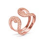 FOLLI FOLLIE-Γυναικείο ασημένιο δαχτυλίδι FOLLI FOLLIE Fashionably Silver Temptation ροζ χρυσό