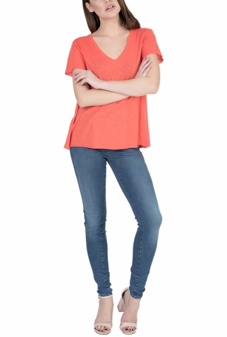 AMERICAN VINTAGE-Γυναικεία κοντομάνικη μπλούζα AMERICAN VINTAGE πορτοκαλί