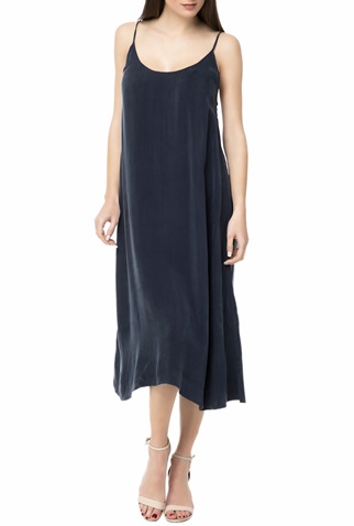 AMERICAN VINTAGE-Γυναικείο midi φόρεμα AMERICAN VINTAGE σκούρο μπλε