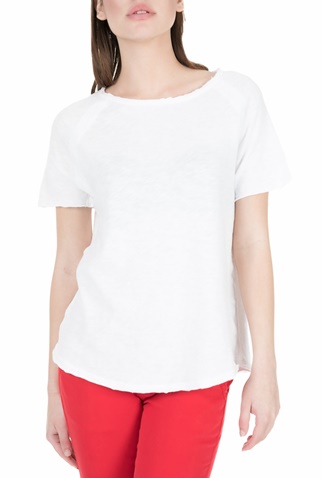 AMERICAN VINTAGE-Γυναικεία κοντομάνικη μπλούζα AMERICAN VINTAGE λευκή 