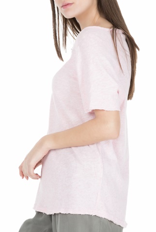 AMERICAN VINTAGE-Γυναικεία κοντομάνικη μπλούζα AMERICAN VINTAGE ροζ 