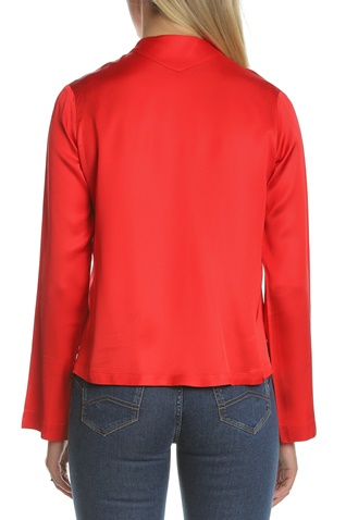 SCOTCH & SODA-Γυναικεία μακρυμάνικη μπλούζα με κουμπιά SCOTCH & SODA κόκκινη