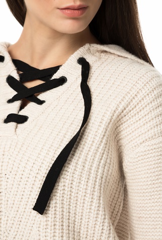 SCOTCH & SODA-Γυναικείο πουλόβερ με κουκούλα SCOTCH & SODA λευκό