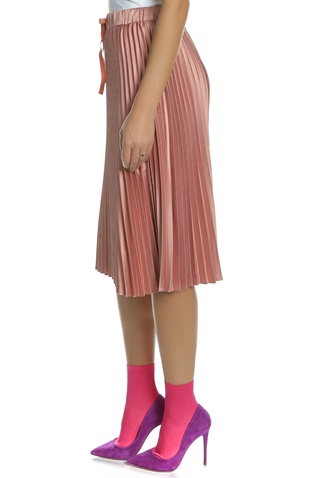 SCOTCH & SODA-Γυναικεία midi πλισέ φούστα SCOTCH & SODA ροζ μεταλλιζέ