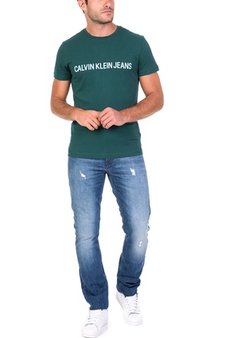 CALVIN KLEIN JEANS-Ανδρικό τζιν παντελόνι  Slim CALVIN KLEIN JEANS μπλε 