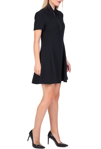 CALVIN KLEIN JEANS-Γυναικείο μίνι κλος φόρεμα FLARED ZIP CALVIN KLEIN JEANS μαύρο