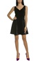 CALVIN KLEIN JEANS-Γυναικείο μίνι φόρεμα FLARED VELVET μαύρο