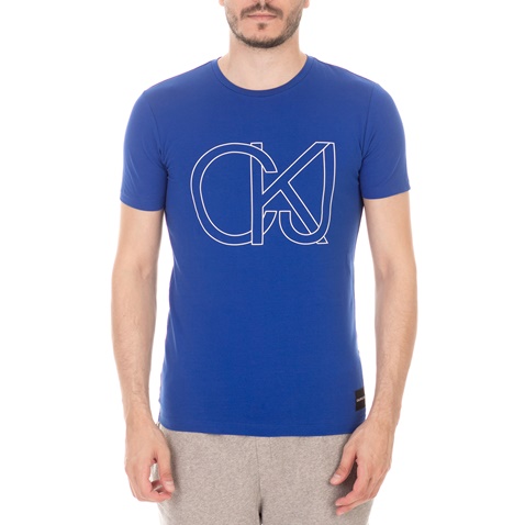 CALVIN KLEIN JEANS-Ανδρική κοντομάνικη μπλούζα CALVIN KLEIN JEANS GRAPHIC μπλε