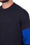 CALVIN KLEIN JEANS-Ανδρική πλεκτή μπλούζα COLOR BLOCK CKJ LOGO μπλε