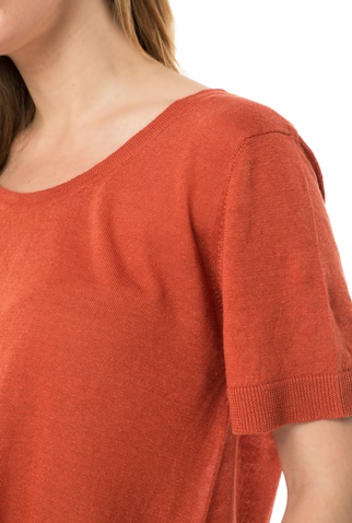 AMERICAN VINTAGE-Γυναικεία κοντομάνικη μπλούζα AMERICAN VINTAGE κεραμιδί
