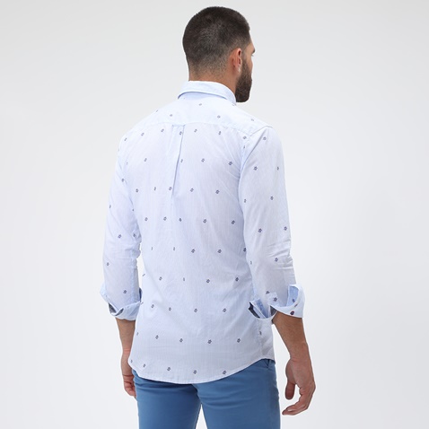 BOSS-Ανδρικό πουκάμισο BOSS Epreppy λευκό μπλε