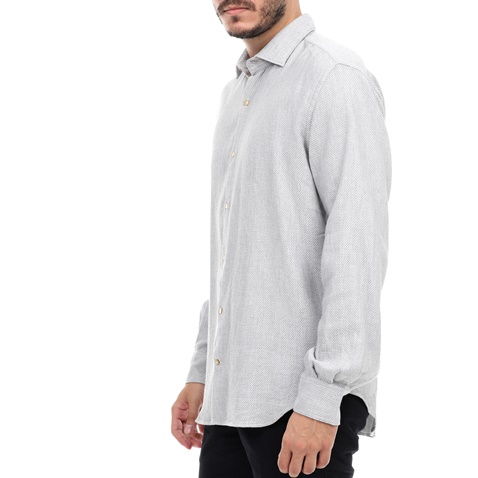 BROOKSFIELD-Ανδρικό πουκάμισο BROOKSFIELD λευκό γκρι